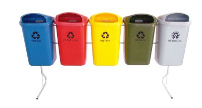 CONJUNTO PARA COLETA SELETIVA DE 50 L COM 05 CESTOS